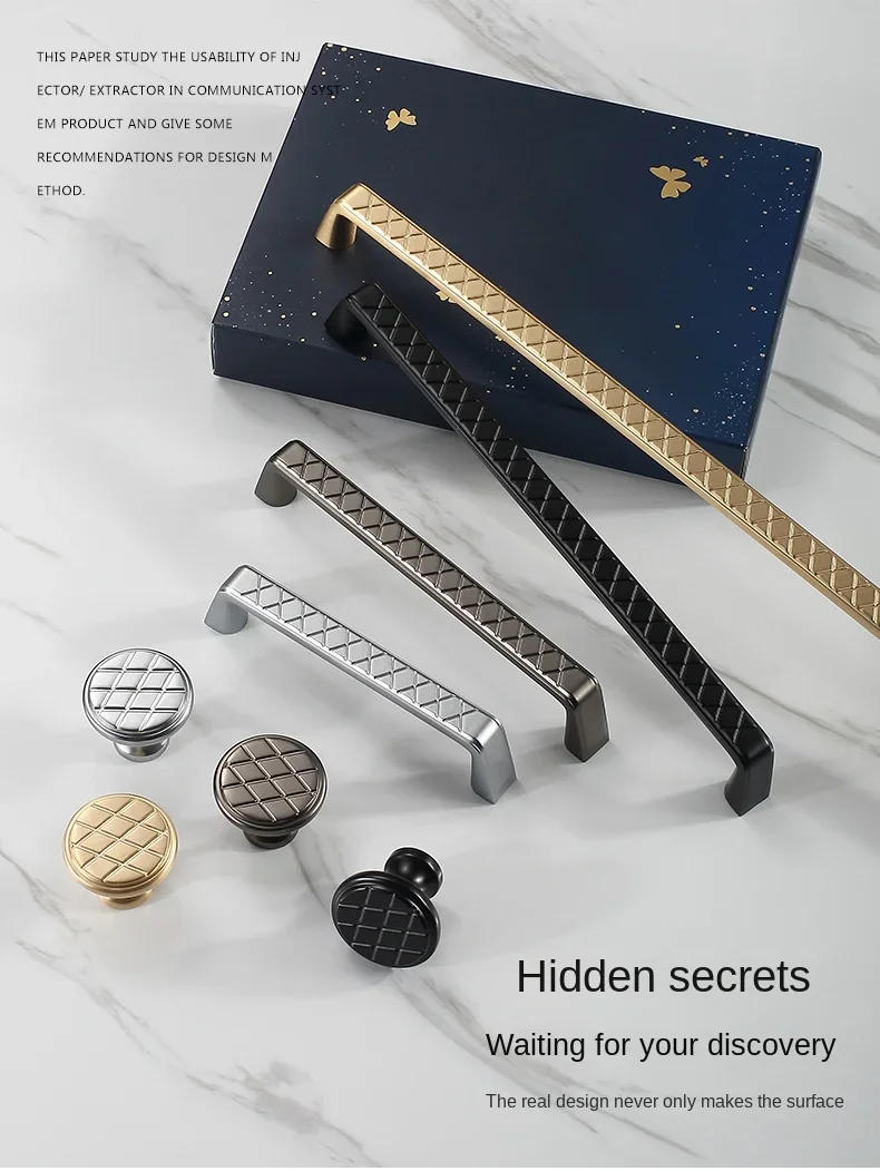 Description Picture 2 of itemModern Simple Cabinet Door Handle Kitchen Dresser Drawer Knobs Gray Chrome Black Drawer Pulls Wardrobe Furniture Handle Hardware