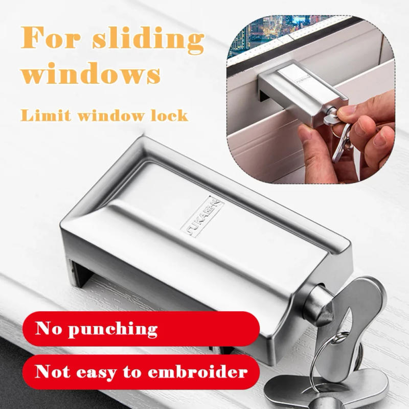 Description Picture 6 of itemWindow Lock Stopper Sash Security Lock Sliding Door Window Restrictor Child Safety Anti-Theft Stopper With Keys Hardware