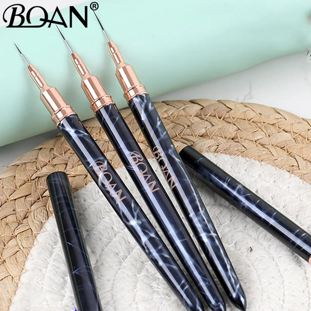 Description Picture 2 of itemBQAN Professional Nail Art Liners Striping Brushes Tool Marble Metal Handle Drawing Detail Painting Blending Liner Nail Brush