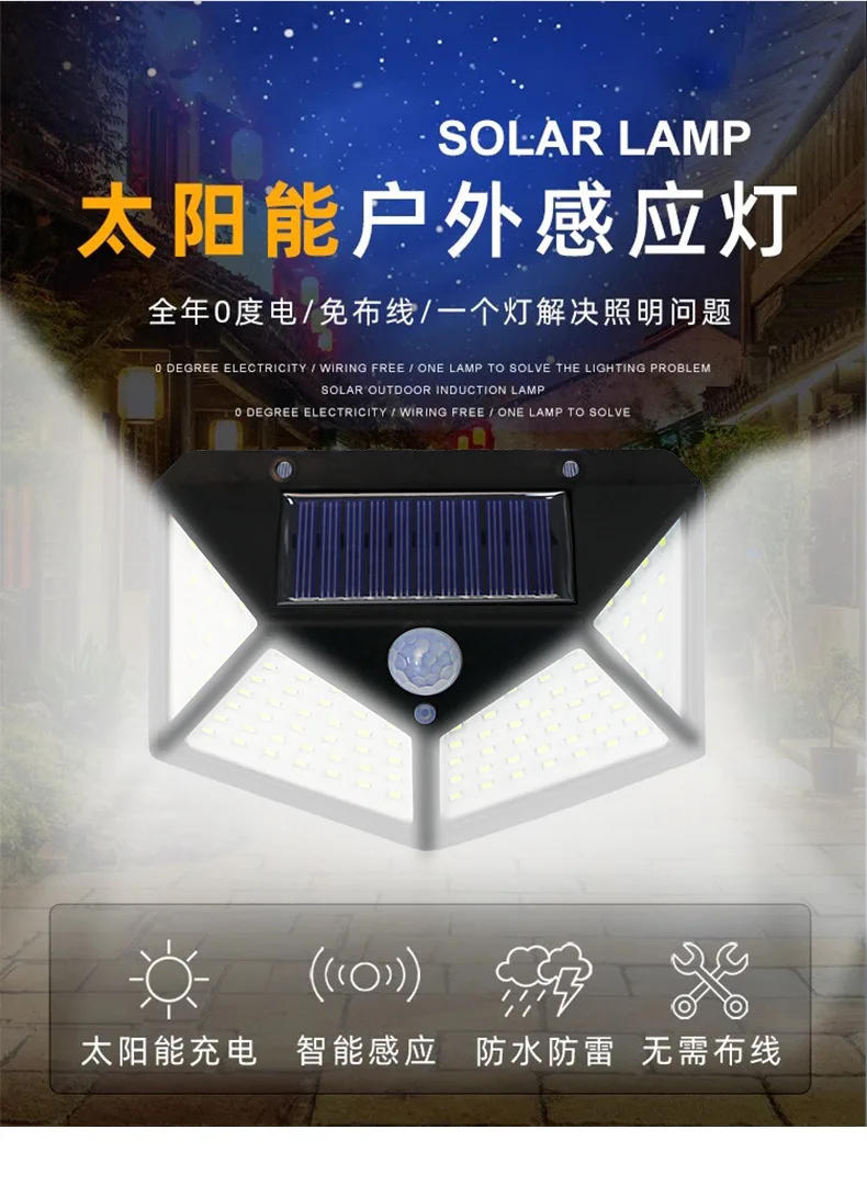 Description Picture 2 of itemSolar Lamp Outdoor Waterproof Wall Infrared Sensor Lamp Courtyard Wall Lamp Solar Street  solar light outdoors light outdoors