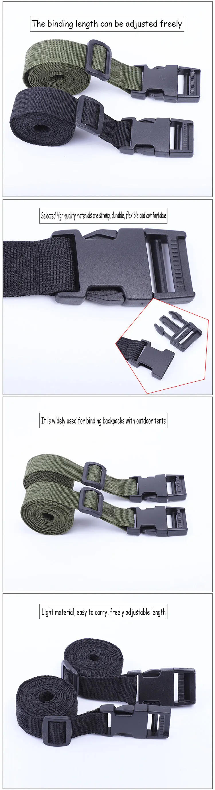 Description Picture 5 of itemReusable Durable polypropyleneTravel Tied Cargo Tie Down Luggage Lash Belt Strap With Cam Buckle Travel Kit Outdoor Camping Tool