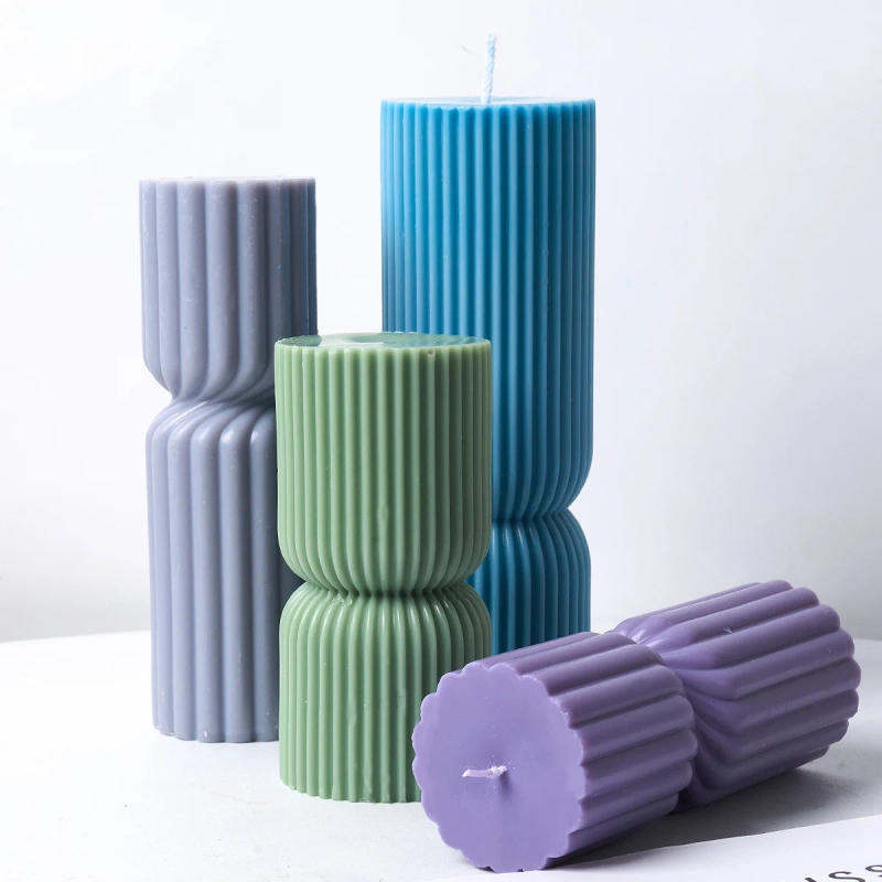 Description Picture 2 of itemStripe Pillar Silicone Candle Mold DIY Classic Stripe Candles Dinner Ornament Craft Molds Soap Resin Making Home Decor Art Gifts