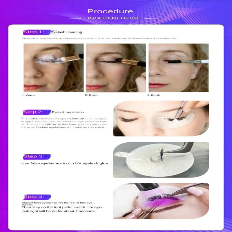Description Picture 6 of itemPurple Light Multifunctional High Quality Manicure UV Glue Curing Lamp Eyelashes and Eyebrows Grafting Glue USB MultipurposeLamp