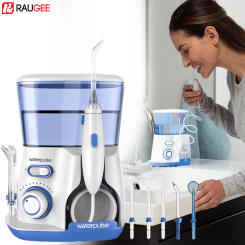 Oral Irrigator Dental Water Flossser Electric Water Teeth Cleaner 800ML High Pressure Irrigator With 5x Tips for Teeth Clean