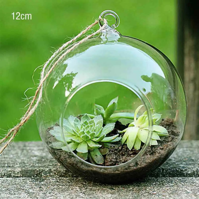 Description Picture 5 of itemHanging Glass Ball Garden Home Decoration Flat Bottom Flower Indoor Ornament Party Plant Pots Tealights Terrarium