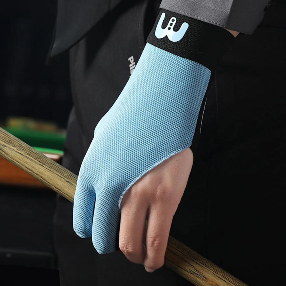Description Picture 3 of item1Pc Billiards Glove Left Hand Three Finger Snooker Billiard Glove Non Slip Elasticity Billiard Training Gloves Accessories