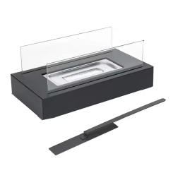 Tabletop Fire Pit Portable Fireplace Real Flame Burning Smokeless Ashless Outdoor Indoor Black Metal Ideal Gift Present