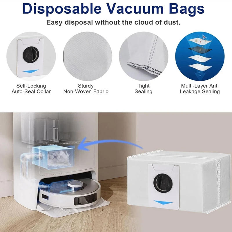 Description Picture 6 of itemFor ECOVACS DEEBOT T20 Omni Robot Vacuum Cleaner Replacement Parts Main Side Brush Hepa Filter Mop Pads Dust Bags