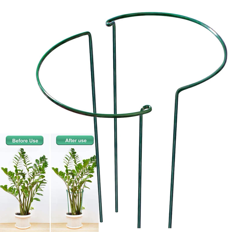 Description Picture 3 of item2pcs Metal Plant Support Stakes For Garden Flowers Vegetables DIY Plants Support Frame Stake Metal Gardening Fixing Rod