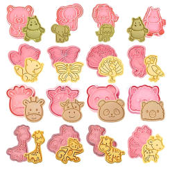 Cookie Cutter Zoo Animal Shape Dough Stamp Plastic 3D Cartoon Pressable Biscuit Mold Confectionery Baking Pastry Tools Bakeware