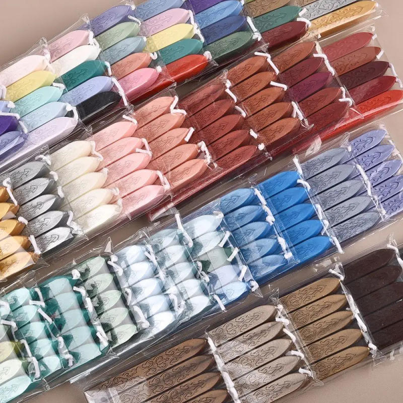 Description Picture 6 of item5pcs Wax Seal Stick Antique Sealing Wax Sticks With Wick DIY Scrapbook Material Wedding Party Invitation Cards Gift Decoration