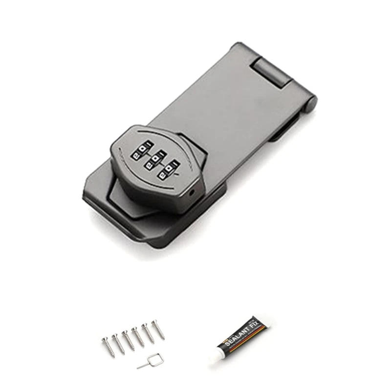 Description Picture 6 of item3Digit Combination Lock Cabinet Hasp Lock with Code for Small Doors, Mailboxes Dropship