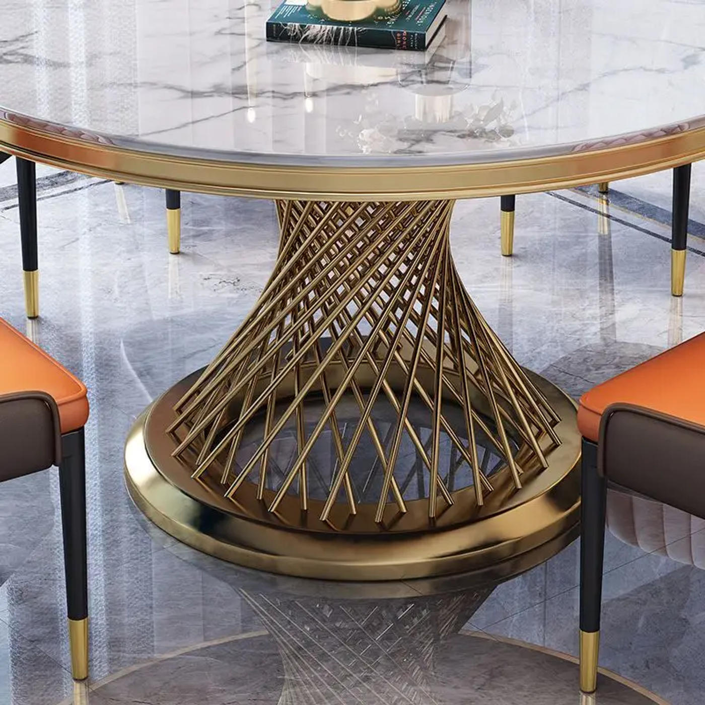 Description Picture 4 of itemFashion Nordic Styles Living Room Furniture Round Dinner Table Metal Cylinder Coffee Desk For Home Balcony Restaurant Decor