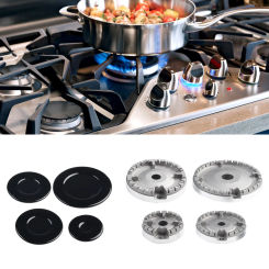 1Set Gas Stove Burner Lid Cooker Hat Set Upgraded Oven Gas Hob Burner Flame Cap Fits Most Gas Stove Burners Heat Distribution