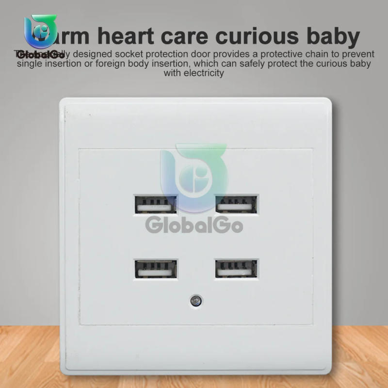 Description Picture 3 of item2/4 Ports USB Electrical Socket 220V/36V To 5V Wall Mounting Charger Station Power Adapter Plug Outlet With LED Light For Home