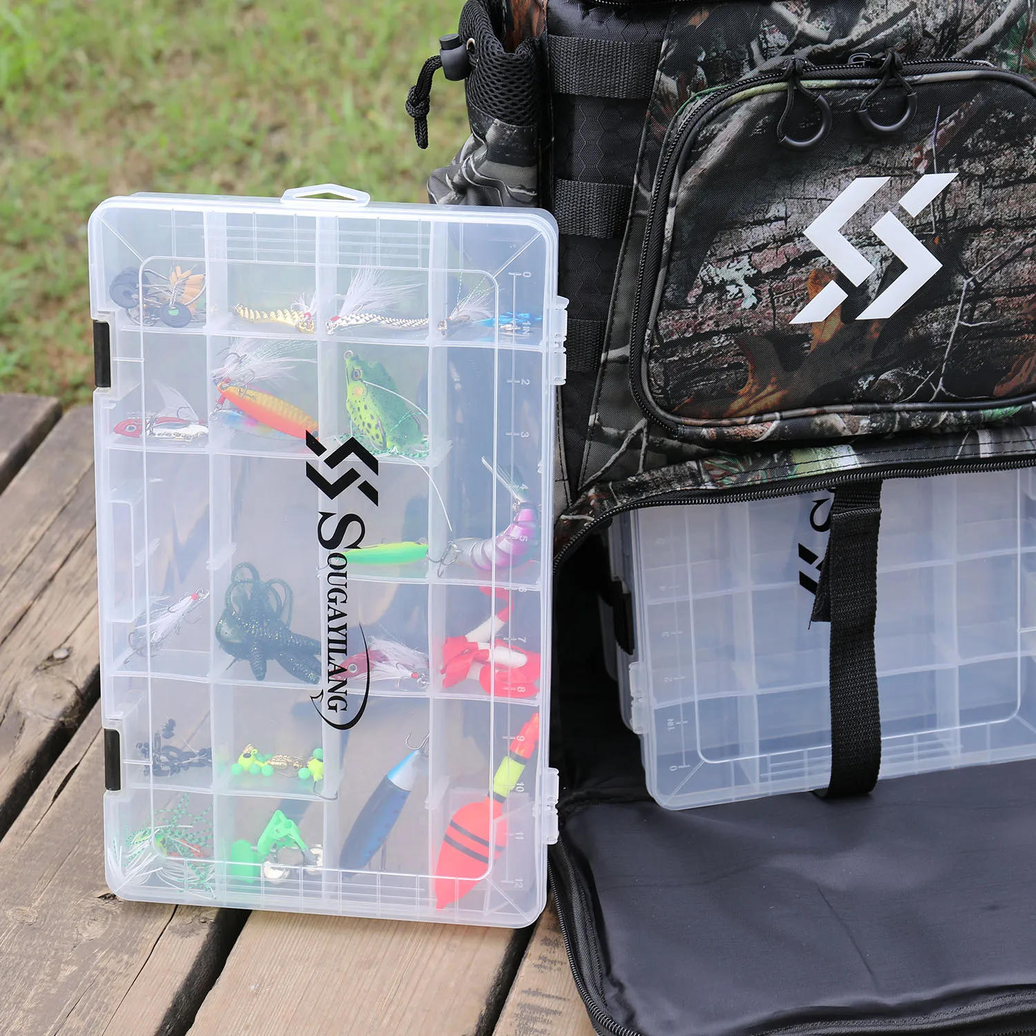 Description Picture 4 of itemSougayilang Fishing Tool Box 1/2/4pcs 3600 3700 Plastic Bait Storage Box Portable Fishing Tackle Suitable for A Variety of Bait