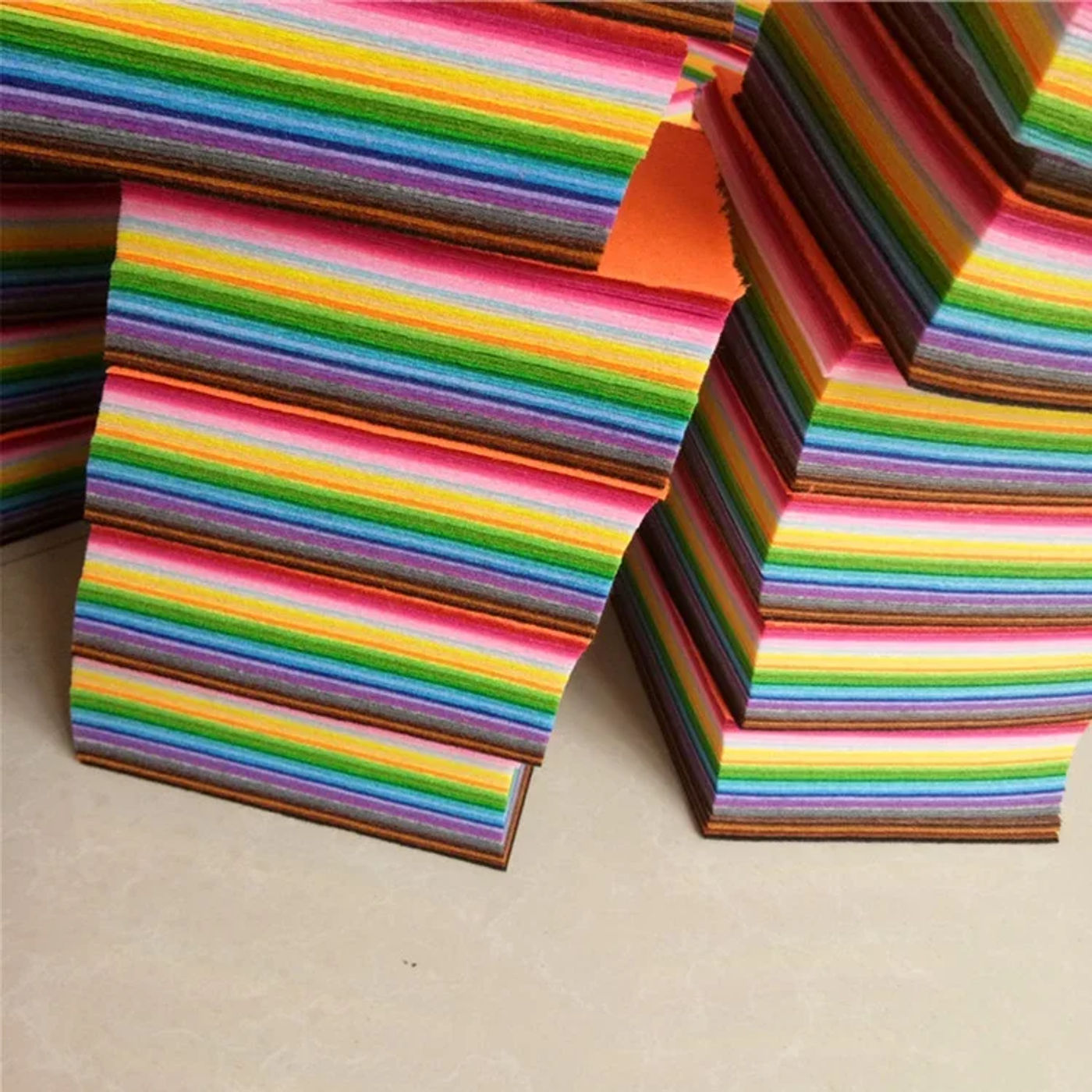 Description Picture 5 of item40Pcs Soft Felt Fabric Sheet Assorted Color Patchwork Sewing DIY Craft Squares Nonwoven 1mm Thick Handmade Fabric Weaving