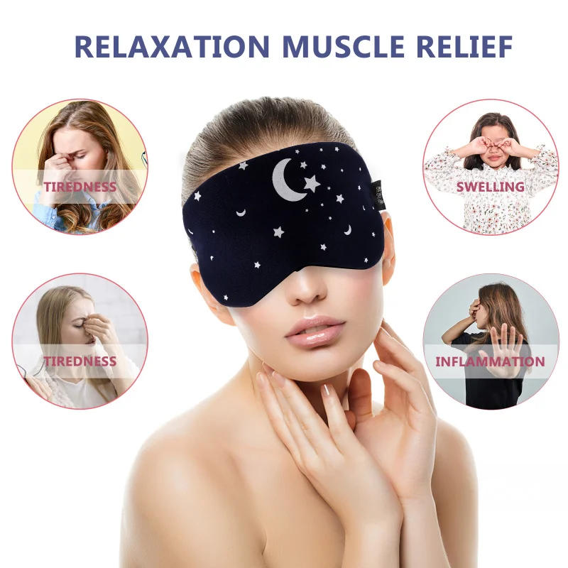 Description Picture 2 of itemCotton and Linen Eye Sleeping Mask Blinder Patch Adjustable Strap Eyeshade with Cold/Hot Gel for Puffy Eye