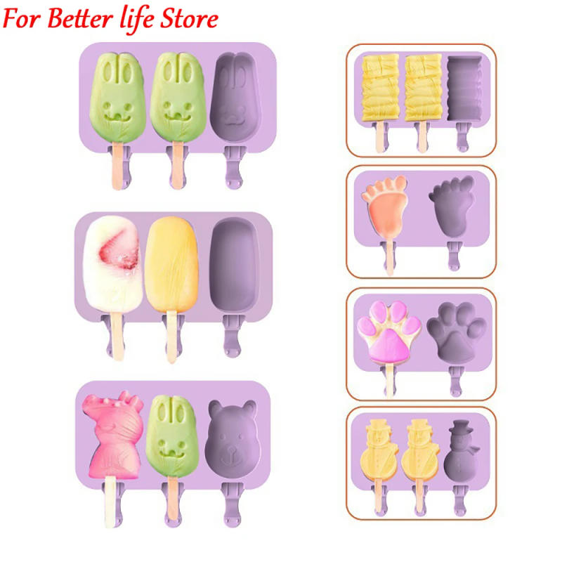 Description Picture 2 of itemSilicone Ice Cream Mold Popsicle Molds with Lid DIY Homemade Ice Lolly Mold Ice Cream Popsicle Ice Pop Maker Mould