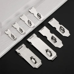 2PCS Thickened Stainless Steel Padlock Clasp Gate Hasp Staple Door 90 Degrees Latches Lock Shed Latch Household Hardward