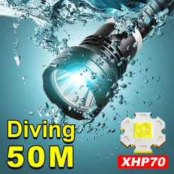 Newly Upgraded High Power LED Flashlight IPX8 Waterproof Professional Diving Camping Lantern Is Brighter And More Professional