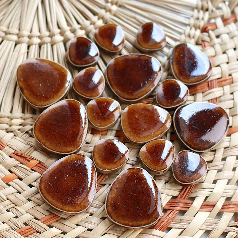 Description Picture 4 of item100g DIY Ceramic Mosaic Tiles Glass leaf petal shape Handmade Ornaments Tiles Wall Crafts Crystal for Decorative Material cerh1