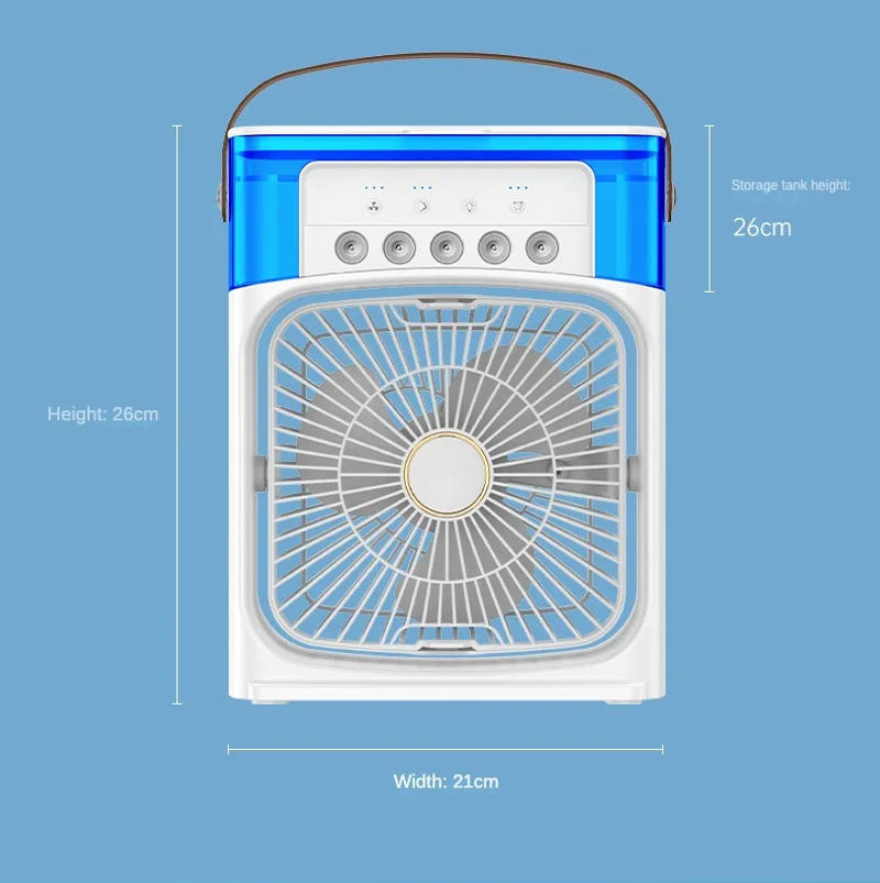 Description Picture 5 of itemPortable Humidifier  Fan AIr Conditioner Household Small Air Cooler Hydrocooling Portable Air Adjustment For Office 3 Speed Fan