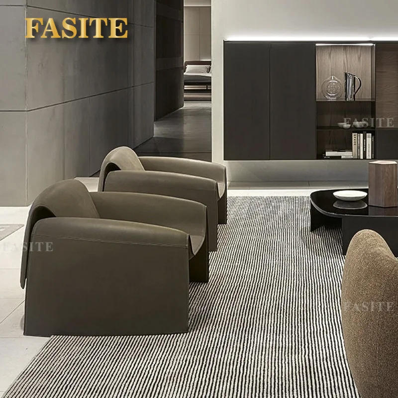 Description Picture 6 of itemLeisure Relaxing House Coffee Fluted Crab Chair Half Round  Living Room Classic Style Colorful Low Back Single Seater Sofa Chair