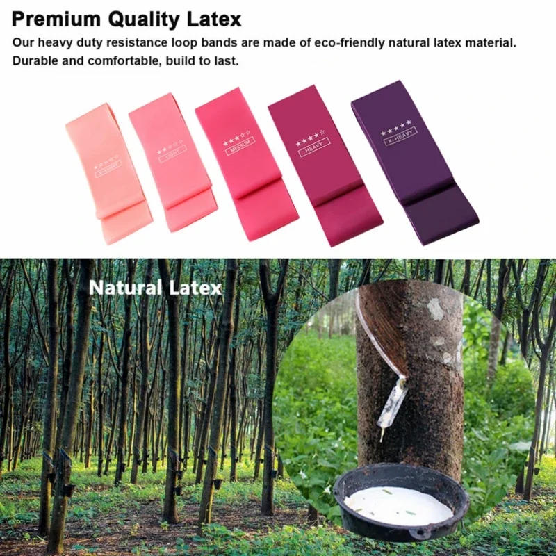 Description Picture 5 of item5pcs Resistance Bands Set Yoga Elastic Band for Fitness Exercise Stretch Belt 5 Resistance Level Workout Bands Fitness Equipment