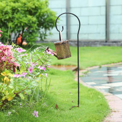 Solar Garden Light Bracket Stand Outdoor Camping Hanging Lantern Hanger Hook Decor Garden Solar Lamp Lawn Lamp Metal Support