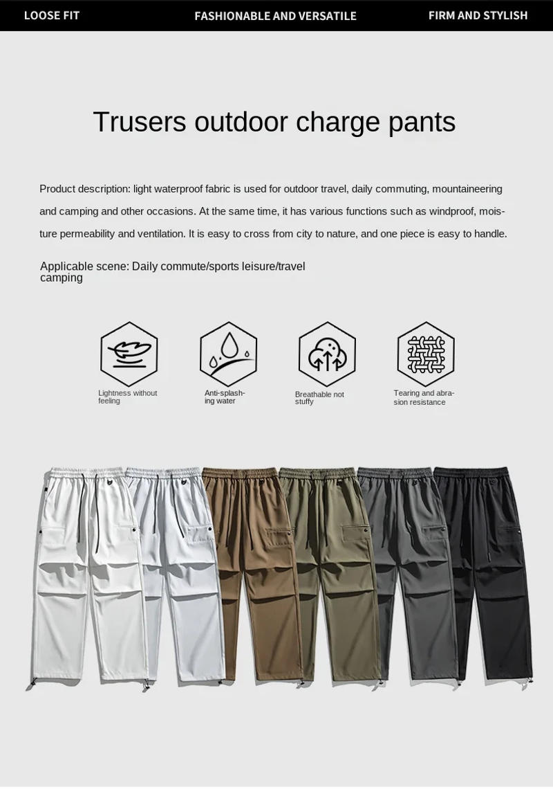 Description Picture 4 of itemHiking Pants Men Windproof Pants With Bag Breathable Mesh Lining Outdoor Climbing Fishing Trousers Trekking Sport Cargo Pants