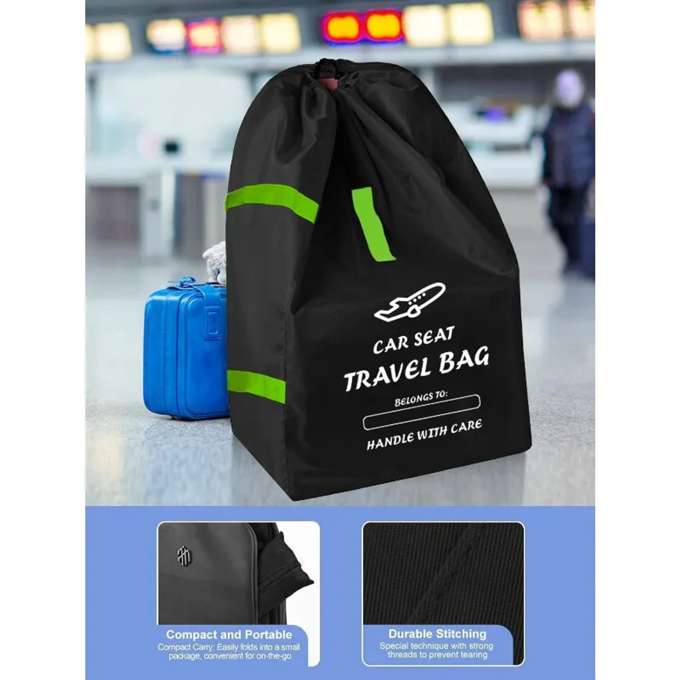 Description Picture 4 of itemBaby Stroller Universal Dust Bag Pram Travel Bag with Shoulder Belt  Kindergarten Carts Accessories Walker Cribs Bags