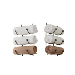 Durable Multi-Layer Wall Mounted Towel Rack Multifunctional Iron Storage Hanging Racks Put Supplies Black Wine Rack Kitchen