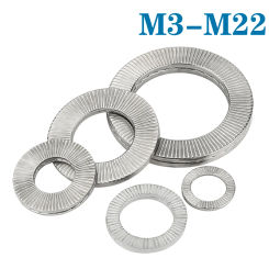 5-20Pairs Self-Lock Washers Genuine Wedge Stainless Steel Dacromet Dual Stack Loose-proof Washer Shock-proof M3 - M22