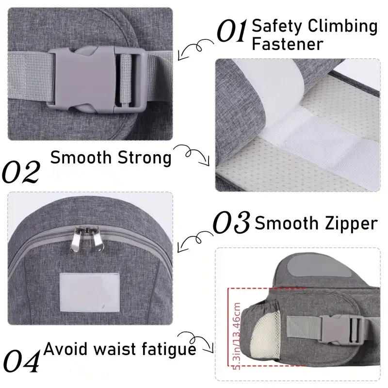 Description Picture 4 of itemHigh Quality Baby Carrier Waist Stool Walkers Baby Sling Hold Waist Belt Backpack Hipseat Kids Infant Hip Seat