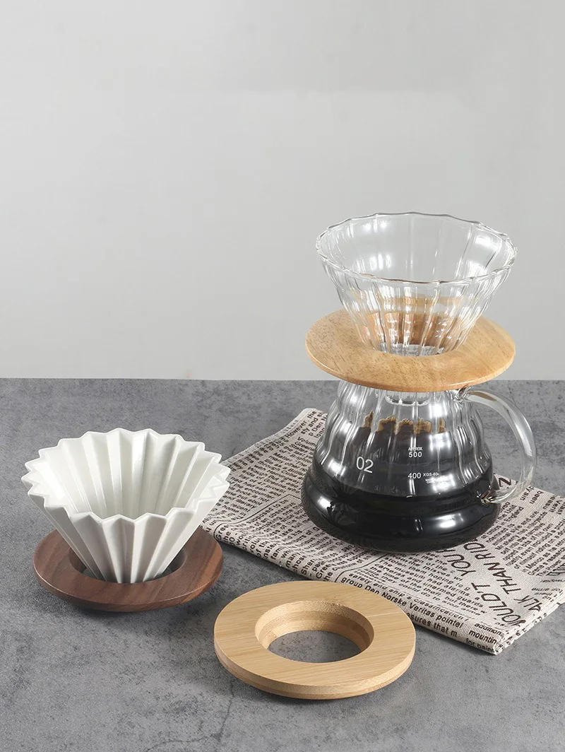 Description Picture 2 of itemCoffee Filter Stand Pour Over Filter Stand Cone Coffee Dripper Holder Rack Durable Wooden for Origami Coffee filter cup holder
