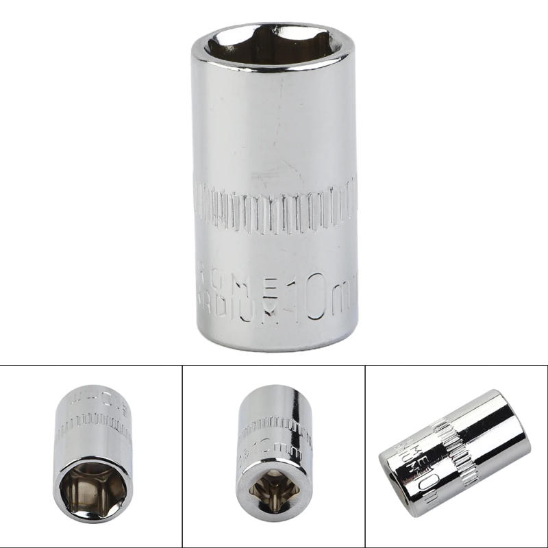 Description Picture 6 of item4pcs 1/4Inch Hex Socket Ratchet Wrench Drive Sockets Adapter 10mm Shallow Socket Repair Tool For DIY Automotive Repairs