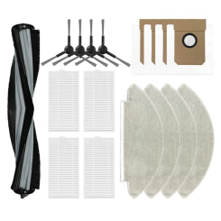 17PCS for Alpha 2 Pro / V5 Pro Robot Vacuum Cleaner Roller Side Brush Hepa Filter Mop Dust Bag Accessory