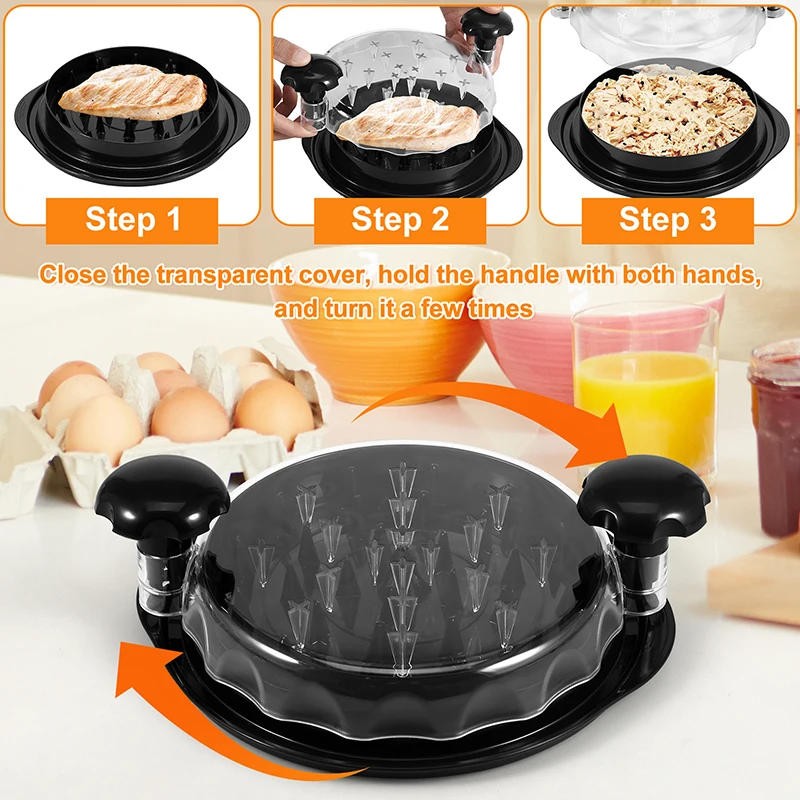 Description Picture 6 of itemChicken Shredder Tool Meat Breast Shredding Separation Mincing Grinder Machine With Lid For Shredding Chicken Pork Beef