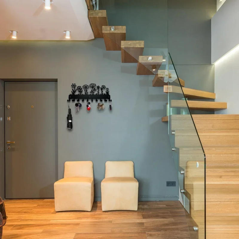 Description Picture 4 of itemFlower Design Key Holder Metal Wall Mounted Rack Hook Wall Hanging Storage Rack Coat Rack Key Hanger Wall Hanging key Hanger