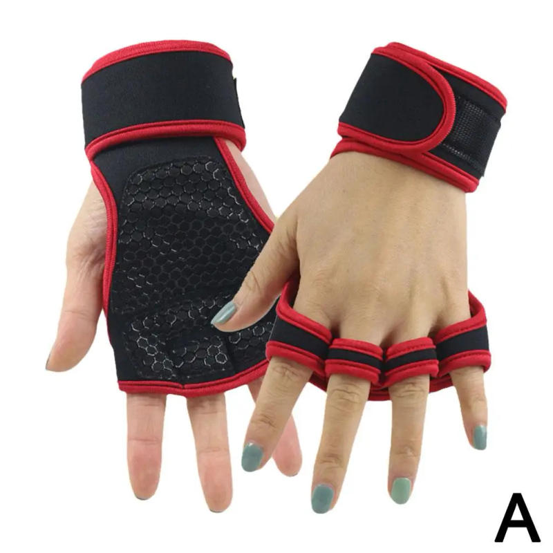 Description Picture 4 of item1 Pairs Weightlifting Training Gloves High Quality Wrist Sports Gym Palm Protection Fitness Gloves Hand Wrist Protector Non L3D7