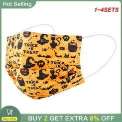 1~4SETS Disposable Print Mask For Adult Children's Face Mask 3-layer Breathable Safety Dust-proof 8 Style Outdoor Mask Health