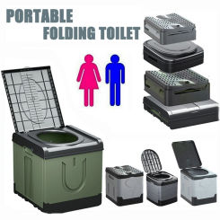 Portable Outdoor Toilet Tent Car Emergency Toilet with Cover for Travel Camping Folding Toilet Reusable Self-driving Picnic Seat