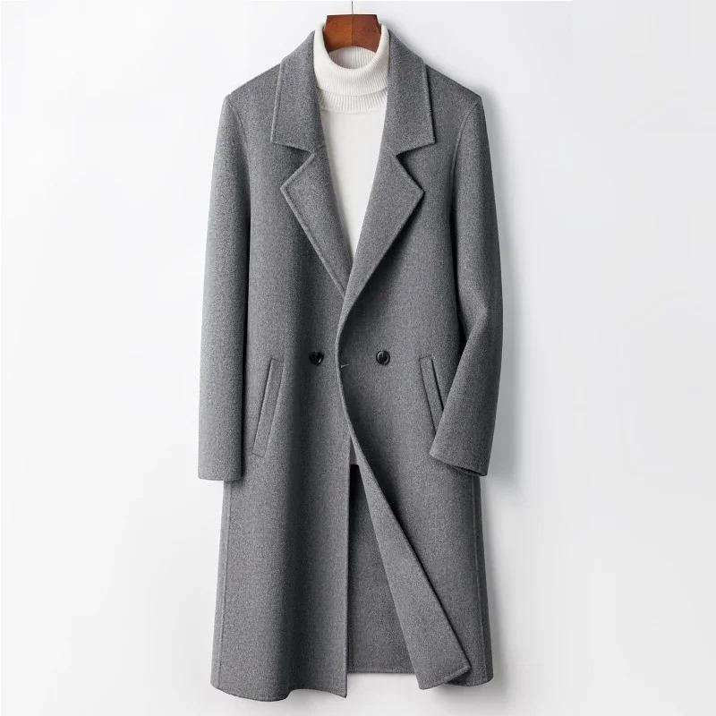 Description Picture 5 of itemAutumn and Winter Men's New Solid Color Loose and Versatile Mid Length Coat