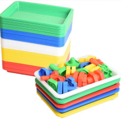 Plastic Square Tray Strong Color Cutlery Tray Serving Tray Flat Tray Coffee Tea Serving Holder Activity Tray Organizer