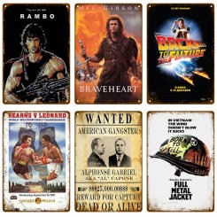 Vintage Bar Decoration Metal Sign Movie Decorative Plaque Tin Sign Cinema Retro Poster Board Modern Home Wall Decor Art Films
