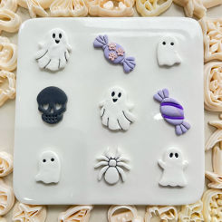 Halloween Series Ghost/Skull/Trick or Treat Candy Shaped Clay Cutting Molds For DIY Earrings Making Polymer Clay Hand Tools