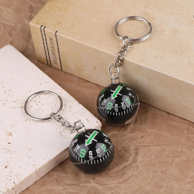 Description Picture 3 of item1pc Portable Lightweight Emergency Compass Outdoor Survival Keychain Ball Compass Tool