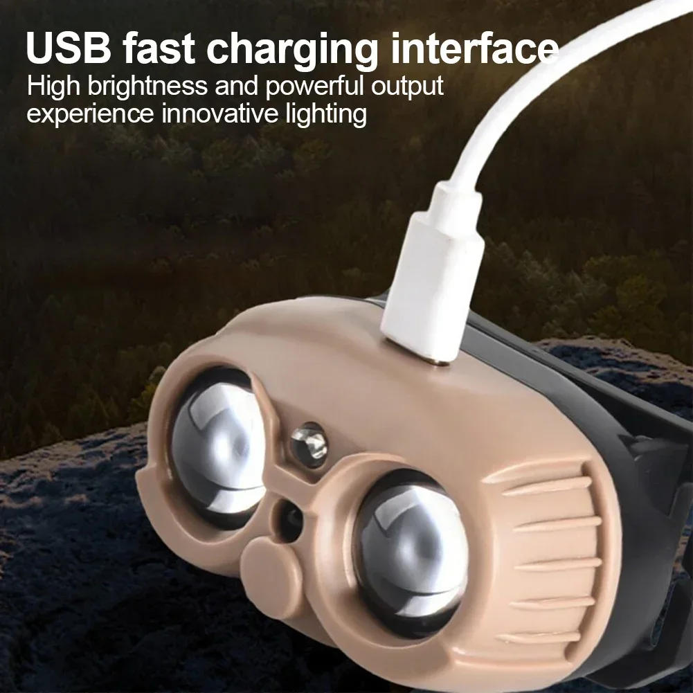 Description Picture 5 of itemCOB Owl Sensor Headlamp Waterproof USB Rechargeable Headlight with Hook for Adults Children Running Fishing Riding Camping