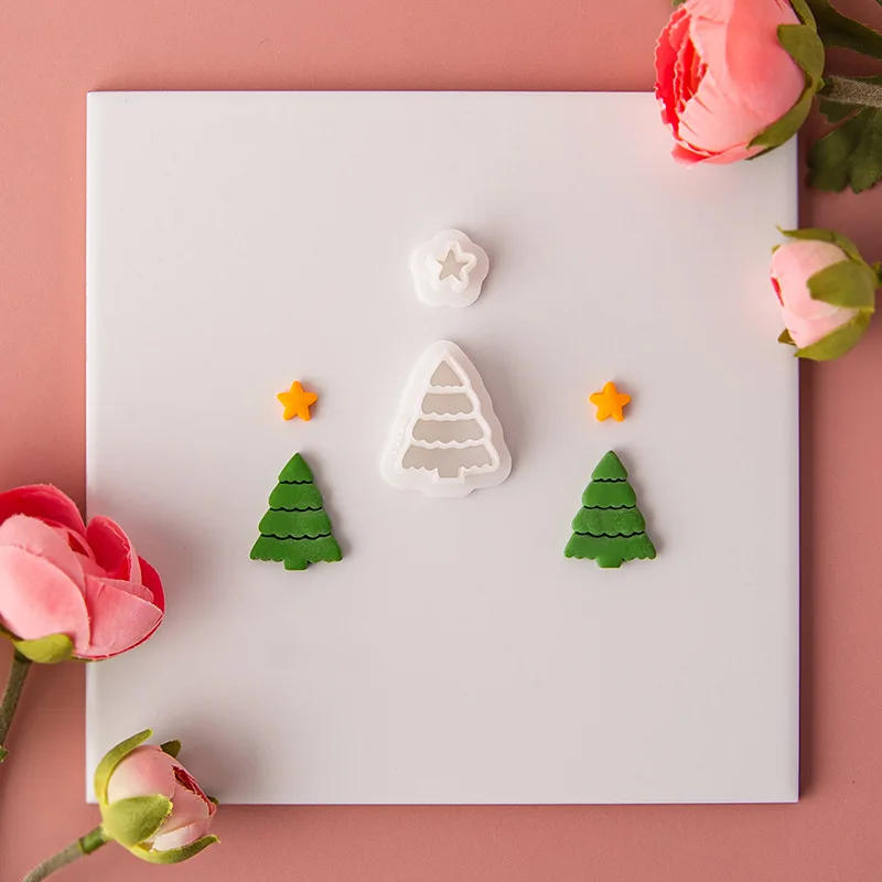 Description Picture 5 of itemChristmas Tree Style Polymer Clay Cutters Set Minimalist Earring Cutter Clay Molds for Season Holiday Xmas